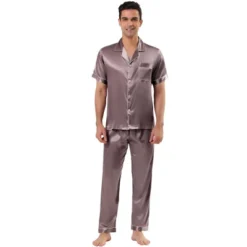 Lars Amadeus Men's Satin Pajama Sets Sleepwear Short Sleeves Button Down Night Wear Set -Comfa Wear Shop GUEST 676e9aa7 d1e6 4ff4 9de2 ca703e946c2e