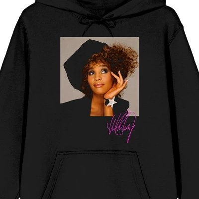 Whitney Houston "She's A Star" Adult Black Graphic Hoodie 1 Whitney Houston "She's A Star" Adult Black Graphic Hoodie