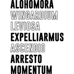 Harry Potter Spells Simple Text Men's Natural Ground T-shirt