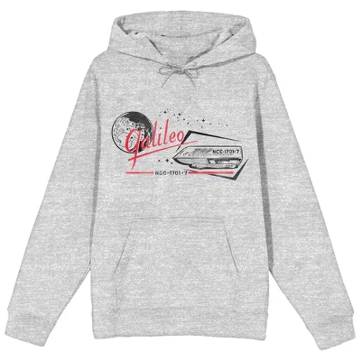 Star Trek The Original Series Galileo NCC-1701 The Enterprise Ship And Planet Men's Athletic Heather Gray Graphic Hoodie 6 Star Trek The Original Series Galileo NCC-1701 The Enterprise Ship And Planet Men's Athletic Heather Gray Graphic Hoodie - Image 6