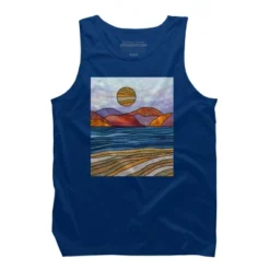 Men's Design By Humans Beach Landscape Stain Glass By Maryedenoa Tank Top -Comfa Wear Shop GUEST 6e990af2 fa26 4527 bea1 89ec74b486de