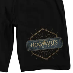 Hogwarts Legacy Hexagon Logo Men's Black Sleep Pajama Shorts