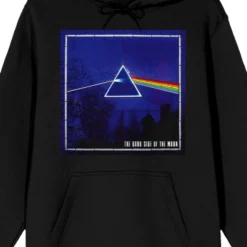 Pink Floyd Color Prism Long Sleeve Men's Black Hooded Sweatshirt