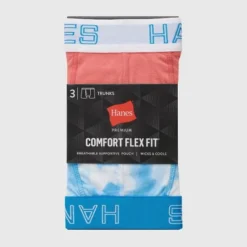 Hanes Premium Men's Comfort Flex Fit Trunks 3pk - Blue/Red