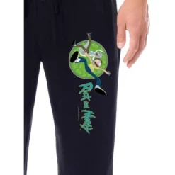 Rick And Morty Mens' TV Show Series Portal Character Sleep Pajama Pants Black
