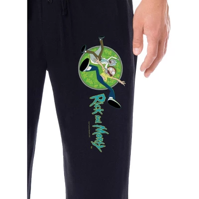 Rick And Morty Mens' TV Show Series Portal Character Sleep Pajama Pants Black 1 Rick And Morty Mens' TV Show Series Portal Character Sleep Pajama Pants Black