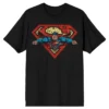 Superman Flying Text Men's Short Sleeve Shirt & Sleep Shorts Set