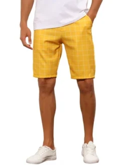 Lars Amadeus Men's Straight Fit Flat Front Plaid Checked Shorts -Comfa Wear Shop GUEST 7e103783 a7d3 4c2f 99fd 8ffb004b68c9