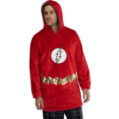 DC Comics Justice League Mens Oversized Faux-Shearling Sweatshirt Lounge Hoodie -Comfa Wear Shop GUEST 82a04972 77f9 4cc2 b78f cd74fb284fbb