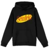 Seinfeld TV Sitcom Logo Men's Black Graphic Print Hooded Sweatshirt