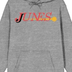 Persona 4 Junes Logo Long Sleeve Athletic Heather Adult Hooded Sweatshirt