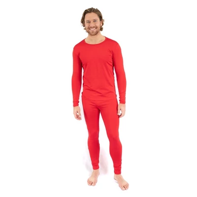 Leveret Mens Two Piece Classic Solid Color Thermal Pajamas 1 Leveret Mens Two Piece Classic Solid Color Thermal Pajamas
