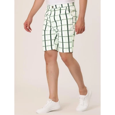 Lars Amadeus Men's Plaid Shorts Checked Pattern Regular Fit Flat Front Dress Shorts 1 Lars Amadeus Men's Plaid Shorts Checked Pattern Regular Fit Flat Front Dress Shorts