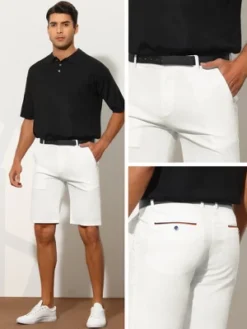 Lars Amadeus Men's Summer Slim Fit Flat Front Formal Chino Shorts -Comfa Wear Shop GUEST 9189e50a ca43 4c17 9d13 23c981f47981