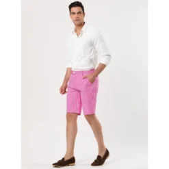 Lars Amadeus Men's Summer Shorts Stripe Slim Fit Flat Front Seersucker Chino Short Pants -Comfa Wear Shop GUEST 9301725e f395 4050 8123 864870773736
