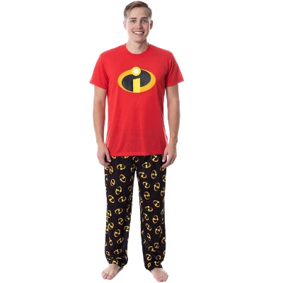 Disney Mens' The Incredibles Logo Sleep Pajama Set Shirt Pants Multicolored 4 Disney Mens' The Incredibles Logo Sleep Pajama Set Shirt Pants Multicolored - Image 4