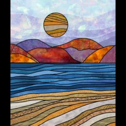 Men's Design By Humans Beach Landscape Stain Glass By Maryedenoa Tank Top