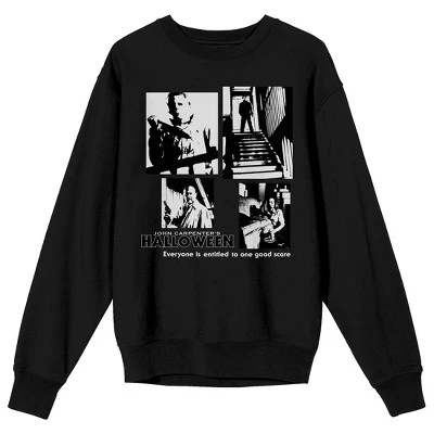 John Carpenter's Halloween Mike Myers Multi-Image Crew Neck Long Sleeve Black Fleece Adult Sweatshirt 3 John Carpenter's Halloween Mike Myers Multi-Image Crew Neck Long Sleeve Black Fleece Adult Sweatshirt - Image 3