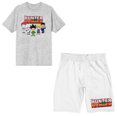 Hunter X Hunter Chibi Character Group Men's Short Sleeve Shirt & Sleep Shorts Set 5 Hunter X Hunter Chibi Character Group Men's Short Sleeve Shirt & Sleep Shorts Set - Image 5
