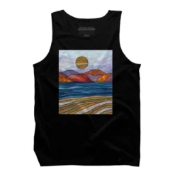 Men's Design By Humans Beach Landscape Stain Glass By Maryedenoa Tank Top -Comfa Wear Shop GUEST 96c627be 7b8e 4158 9fee c5242fd9fc88