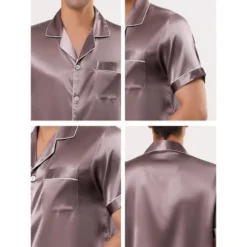 Lars Amadeus Men's Satin Pajama Sets Sleepwear Short Sleeves Button Down Night Wear Set -Comfa Wear Shop GUEST 978ce366 2880 409d 8c79 e5b7d9d30e0c