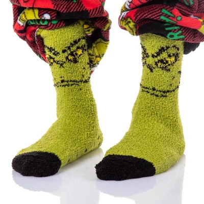 Dr. Seuss The Grinch Men's Pajama Pants Shirt And Socks 3 Piece Pajama Set 5 Dr. Seuss The Grinch Men's Pajama Pants Shirt And Socks 3 Piece Pajama Set - Image 5