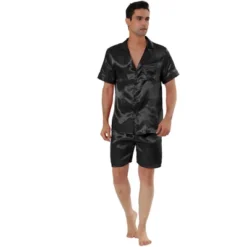 Lars Amadeus Men's Satin Pajama Set Summer Short Sleeve Night Wear Sleepwears Sleep Lounge Sets -Comfa Wear Shop GUEST 9b0499eb edca 4c8d 9bc7 006fd0adcee1