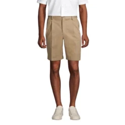 Lands' End Men's Comfort Waist Pleated 9" No Iron Chino Shorts -Comfa Wear Shop GUEST 9c99eeed 8a7c 4d46 954e 2651c4c4bdc9