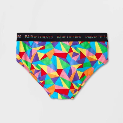 Pair Of Thieves Men's Rainbow Abstract Print Super Fit Briefs - Red/Blue/Green 2 Pair Of Thieves Men's Rainbow Abstract Print Super Fit Briefs - Red/Blue/Green - Image 2