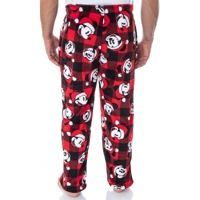 Disney Mickey Mouse Mens Plaid Minky Plush Fleece Pajama Pants 4 Disney Mickey Mouse Mens Plaid Minky Plush Fleece Pajama Pants - Image 4