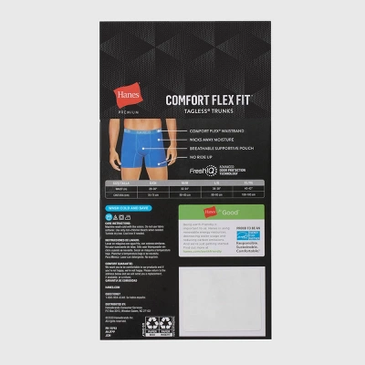 Hanes Premium Men's Comfort Flex Fit Trunks 3pk - Blue/Red 2 Hanes Premium Men's Comfort Flex Fit Trunks 3pk - Blue/Red - Image 2