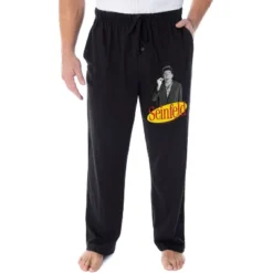 Seinfeld TV Series Men's Kramer And Classic Logo Loungewear Pajama Pants Black -Comfa Wear Shop GUEST ab8007dd 6d7f 4f7f ad39 5fa2db9d00c6