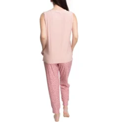 MUK LUKS Womens Chalked Cranberry 2 Piece Pajama Set