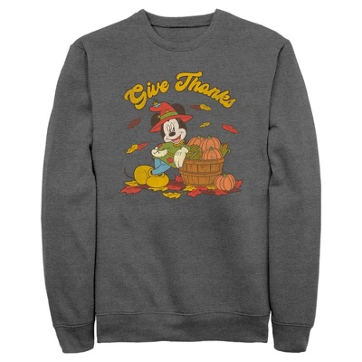 Men's Mickey & Friends Give Thanks Scarecrow Mickey Sweatshirt 3 Men's Mickey & Friends Give Thanks Scarecrow Mickey Sweatshirt - Image 3