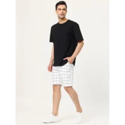 Lars Amadeus Men's Summer Plaid Shorts Slim Fit Flat Front Dress Checked Short Pants -Comfa Wear Shop GUEST b24241be 9144 4819 b9c4 aba240c8080d