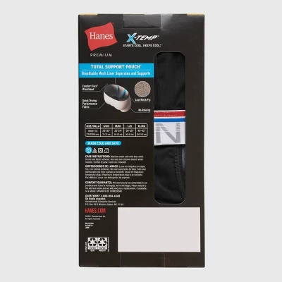 Hanes Premium Men's Xtemp Total Support Pouch Anti Chafing 3pk Boxer Briefs 2 Hanes Premium Men's Xtemp Total Support Pouch Anti Chafing 3pk Boxer Briefs - Image 2