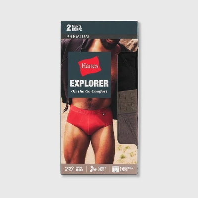 Hanes Premium Men's Explorer Briefs 2pk - Brown/Black 1 Hanes Premium Men's Explorer Briefs 2pk - Brown/Black