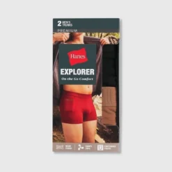 Hanes Premium Men's Explorer Trunks 2pk - Brown/Black