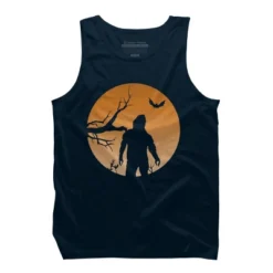 Men's Design By Humans Yeti Halloween Harvest Moon By LivedInTees Tank Top -Comfa Wear Shop GUEST bb35fb38 f34a 4edc 9710 f712d90dbb37
