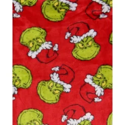 Dr. Seuss Men's The Grinch Santa Claus Super Minky Fleece Lounge Pajama Pants