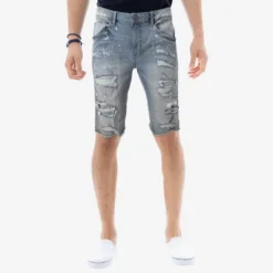 RAW X Men's Denim Shorts, Rips Distress Frayed Cut Off Slim Fit Jeans Short -Comfa Wear Shop GUEST bd038229 f4b7 4475 928b 7ba9ae5c71ba