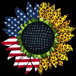 Men's Design By Humans July 4th American Sunflower Leopard By Mehmus Tank Top