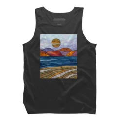 Men's Design By Humans Beach Landscape Stain Glass By Maryedenoa Tank Top -Comfa Wear Shop GUEST c0a9138a bc8d 46f0 bc74 fbc07b7e97d3