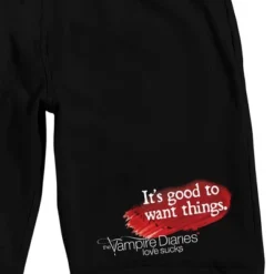 Vampire Diaries It's Good To Want Things Men's Black Sleep Pajama Shorts