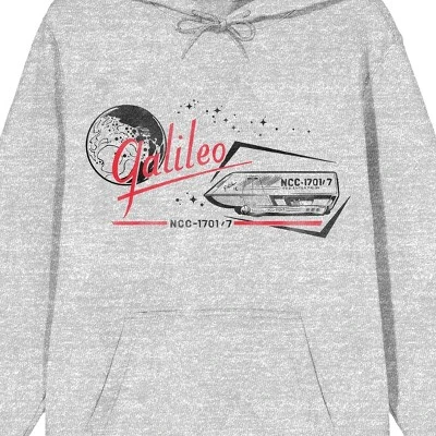 Star Trek The Original Series Galileo NCC-1701 The Enterprise Ship And Planet Men's Athletic Heather Gray Graphic Hoodie 1 Star Trek The Original Series Galileo NCC-1701 The Enterprise Ship And Planet Men's Athletic Heather Gray Graphic Hoodie