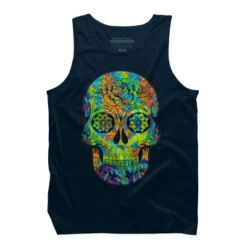 Men's Design By Humans Dia Del Muertos Day Of The Dead Halloween Floral Skull By Ppanda Tank Top -Comfa Wear Shop GUEST c676340f 36eb 4a67 94ed 4e9d766981d7