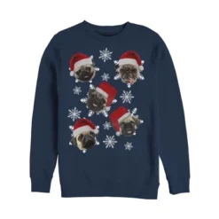 Men's Lost Gods Ugly Christmas Pug Snowflakes Sweatshirt -Comfa Wear Shop GUEST c6a689d7 8f57 42af afd2 e2699f3a7f6e