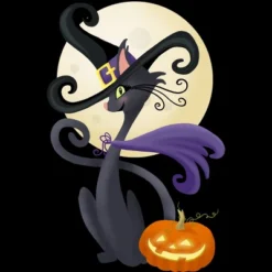 Men's Design By Humans Bewitching Black Halloween Kitty Cat By LittleBunnySunshine Tank Top