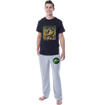 Jurassic Park Mens' Isla Nublar Dinosaur Film Movie Sleep Pajama Set Multicolored 4 Jurassic Park Mens' Isla Nublar Dinosaur Film Movie Sleep Pajama Set Multicolored - Image 4