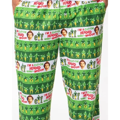 Elf The Movie Mens' Film Cotton-Headed Ninny-Muggins Sleep Pajama Set Multicolored 2 Elf The Movie Mens' Film Cotton-Headed Ninny-Muggins Sleep Pajama Set Multicolored - Image 2